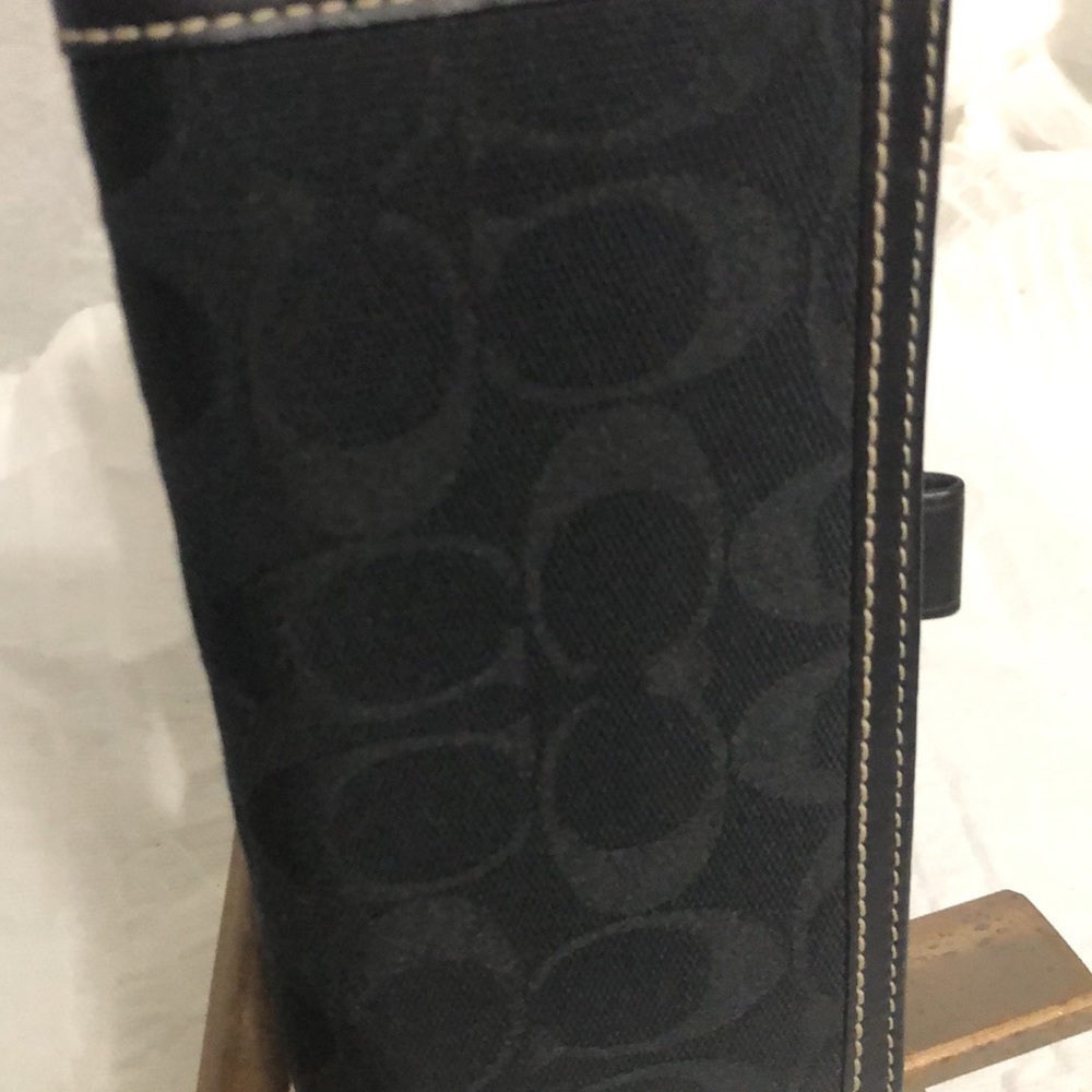 Coach Signature Jacquard Check Book Holder EUC - Picture 2 of 6